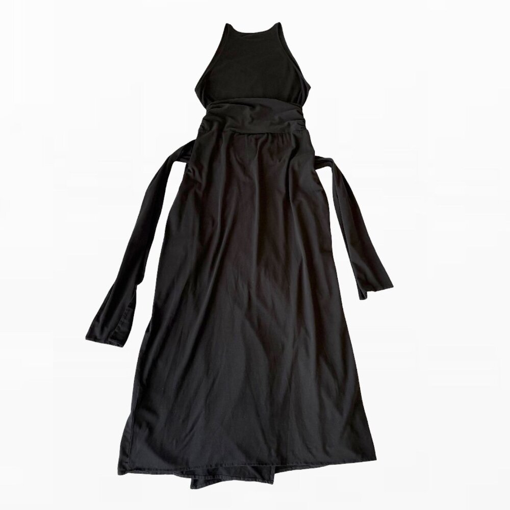 Another Tomorrow Black Sarong Tie Dress - Medium - Picture 2 of 4